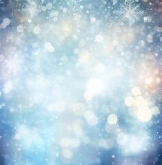 Obraz premium Wintery snowflake bokeh background illustration
