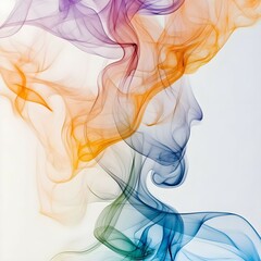 Multicolored soft smoke with an abstract background: Copy space, Generative AI  