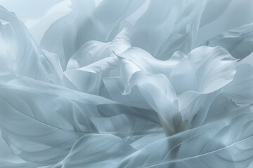 Fototapeta premium Abstract Floral Background In Light Blue With Delicate Datura, Angels Trumpet Flowers, Art Design.
