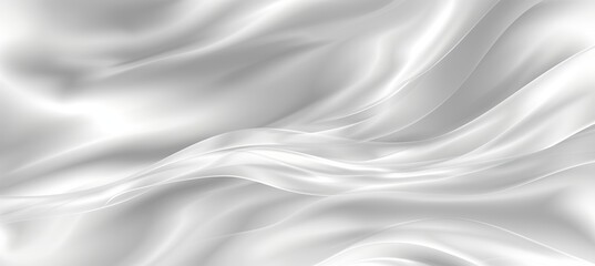 Abstract White Satin Fabric Wave, Luxury Wavy Fabric Background, Minimalist Background for Branding