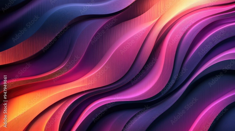 Poster thin wood lines in a colorful abstract pattern, set against a dynamic futuristic background, creatin