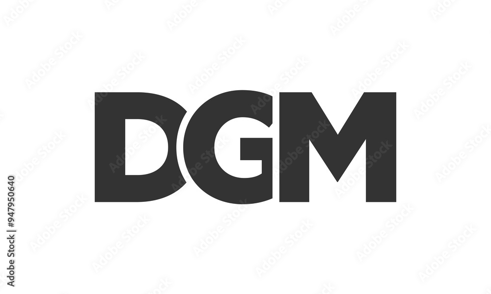 Poster dgm logo design template with strong and modern bold text. initial based vector logotype featuring s