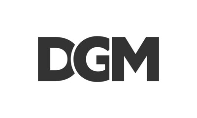 DGM logo design template with strong and modern bold text. Initial based vector logotype featuring simple and minimal typography. Trendy company identity.
