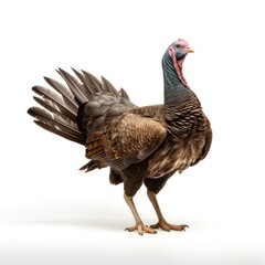 Fototapeta premium Majestic turkey on white background