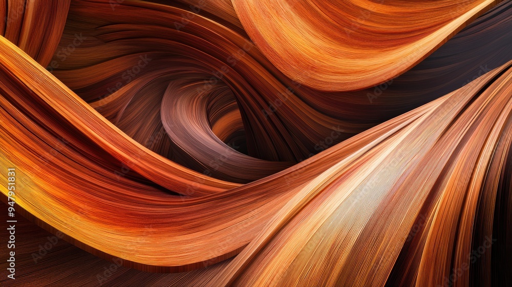 Poster vibrant thin wood lines in an abstract pattern, layered on a dynamic futuristic backdrop, creating a