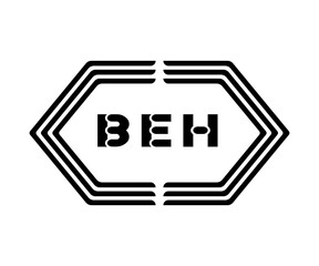 BEH letter logo Design. BEH Simple and modern creative monogram initial letter logo Illustration.