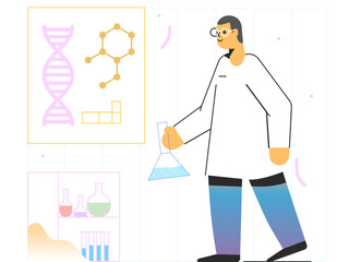Male chemist doing scientific research