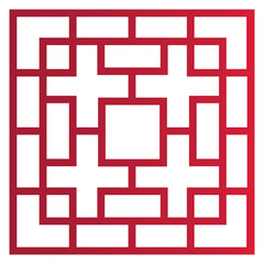 Red Chinese Pattern Illustration Isolated on White Background. Happy Chinese New Year Symbol