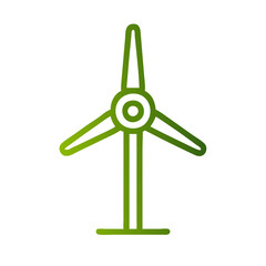 Obraz premium Wind turbine, transparent background, icon, flat colors, vector-style, ecology theme 