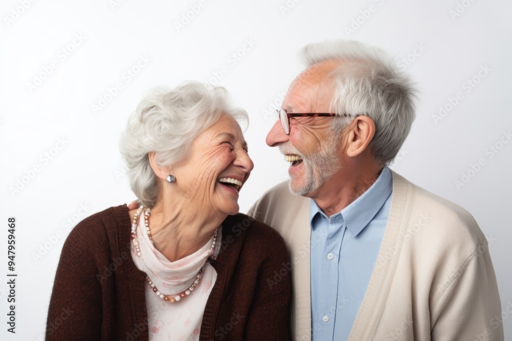 Poster laughing smiling adult togetherness.