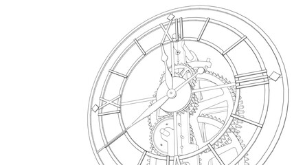 clock graphic symbol 3d illustration	