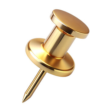 recommend clip art: Golden Stationery Push Pin Isolated on White Transparent Background, PNG Element