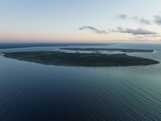 Islands in Northern Estonia near the city of Paldiski Suur and Vaike Pakri. Photo view from a drone...