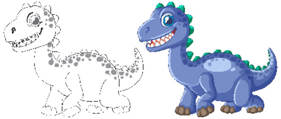Cute Dinosaur Illustration for Kids