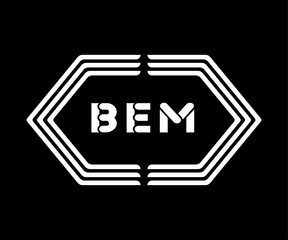BEM letter logo Design. BEM Simple and modern creative monogram initial letter logo Illustration.