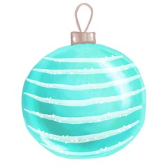 Bubbles. Christmas tree decoration. Watercolor