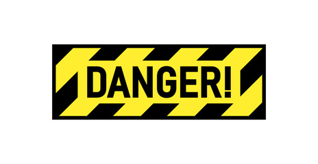 Danger signs vector illustration. Caution security warning symbol.