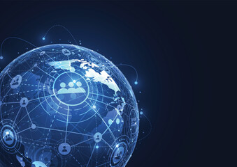 Global network connection. World map point and line composition concept of global business. Vector Illustration