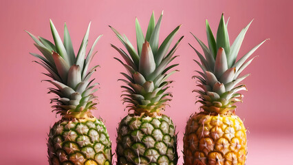 Fototapeta premium Vibrant Modern Colours Pineapple Commercial Food Photography Wallpaper Background Isolated Copy Space For Logo Or Text 300 PPI High Resolution Image