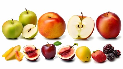 set of fruits isolated