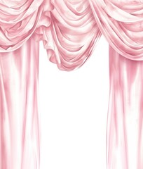 Elegant pink draped curtains illustration