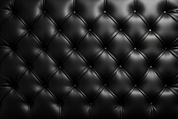 Luxurious black leather tufted texture