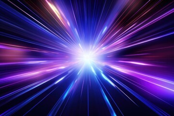 Obraz premium Vibrant cosmic light speed burst