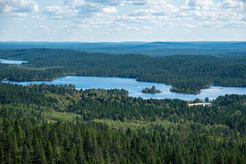 Fototapeta premium Lake and mountains landscape