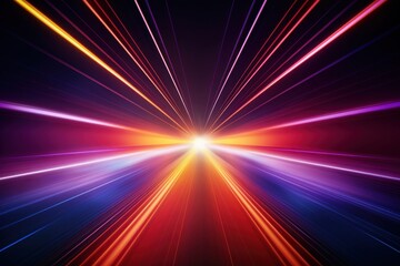 Obraz premium Vibrant futuristic light speed illustration