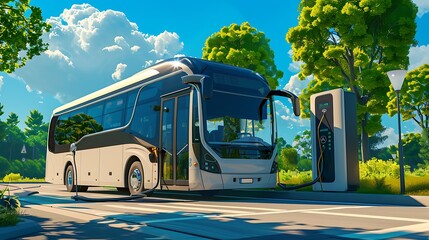 Obraz premium High voltage electric bus 