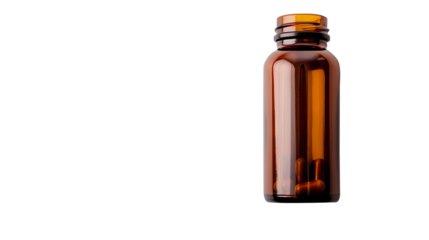 Empty pill bottle isolated on transparent background, PNG