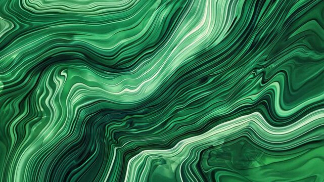 Emerald Swirls: Abstract malachite texture with flowing green and white patterns for luxurious and natural backgrounds. 