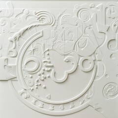 Obraz premium embossed on paper, numbers and letters