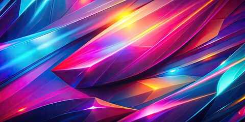 Abstract explosion of vivid geometric shapes.