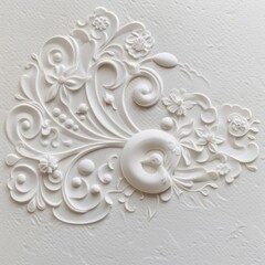  embossed on paper, numbers and letters