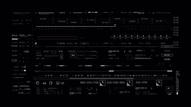 HUD 2GFX Technology Sci Fi 2D texture. HUD data technology text UI digital infographic elements. PNG alpha.