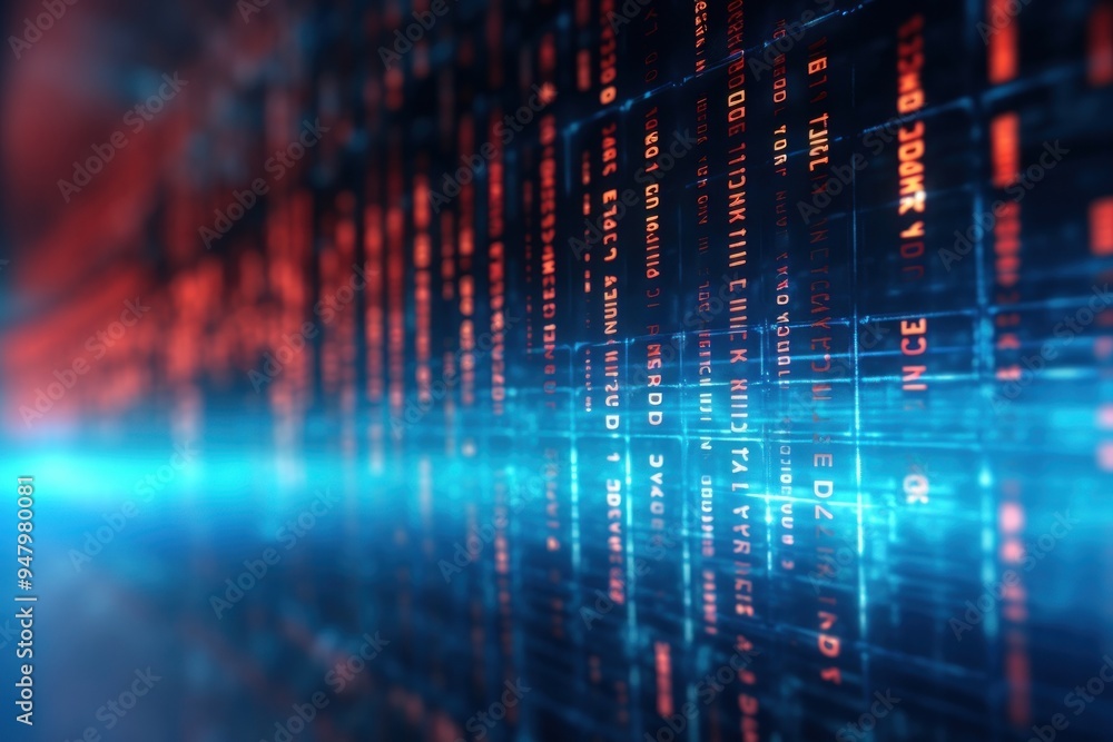 Poster futuristic digital data code background