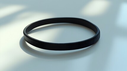 Elegant Hair Tie Looped on White Surface Showcasing Simplicity and Practicality