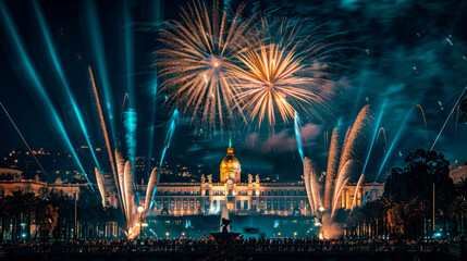 Naklejka premium New Year's celebration Barcelona