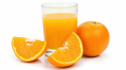 Fresh Orange Juice with Sliced Oranges