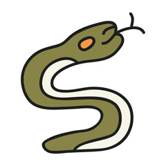 Snake tribal symbol. American style. Aztec animal style Mexican design