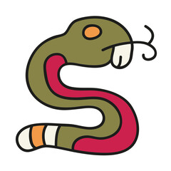 Snake tribal symbol. American style. Aztec animal style Mexican design