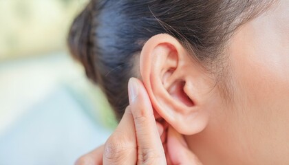 the ear of a woman listening