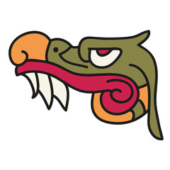 tribal symbol. American style. Aztec animal style Mexican design