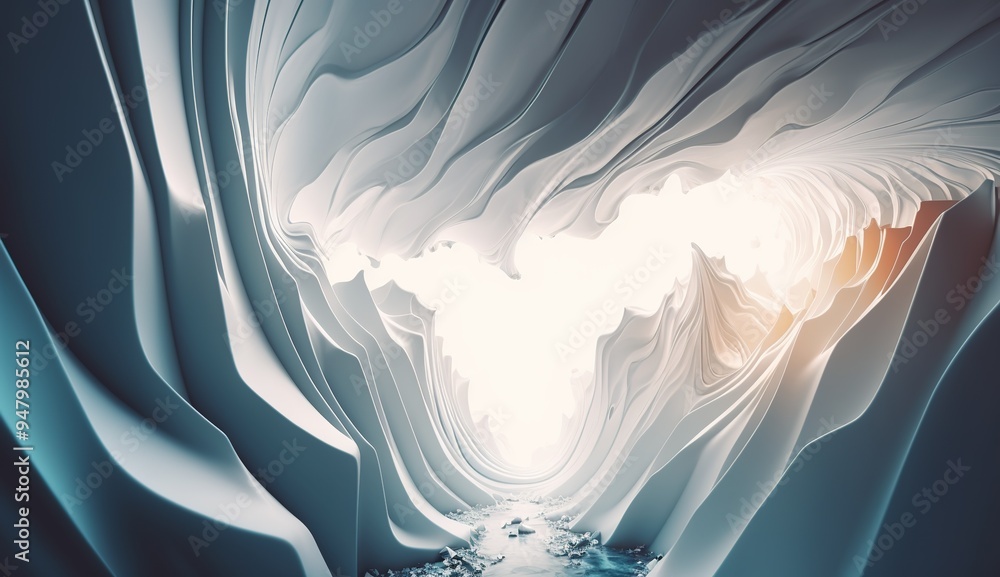 Aufkleber abstract waves of white fabric create dynamic textures under soft light
