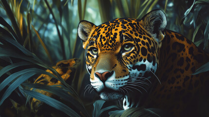 An adult jaguar in the amazon jungle --ar 16:9 --v 6.1 Job ID: 9e0f2445-4cb0-43b7-9761-ec118077d52b