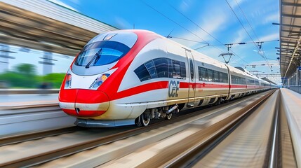 Fototapeta premium Modern passenger electric train 