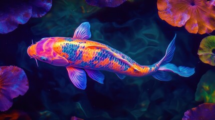 Vibrant Koi Fish in Pond