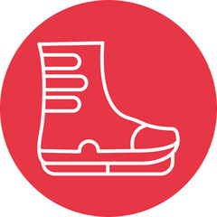 Ski Boots line circle icon