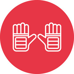 Obraz premium Ski Gloves line circle icon